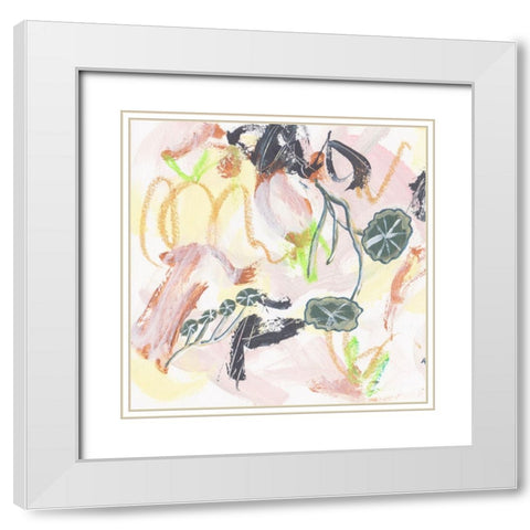 Chartreuse IV White Modern Wood Framed Art Print with Double Matting by Wang, Melissa