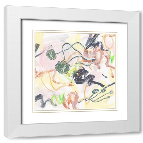 Chartreuse VI White Modern Wood Framed Art Print with Double Matting by Wang, Melissa