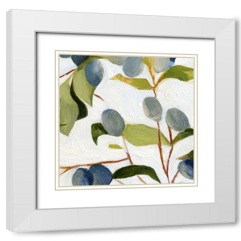 Olives on the Branch I White Modern Wood Framed Art Print with Double Matting by Caroline, Emma