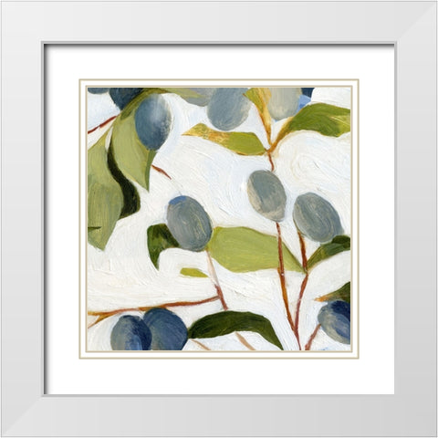 Olives on the Branch I White Modern Wood Framed Art Print with Double Matting by Caroline, Emma
