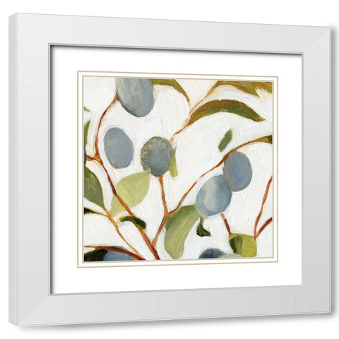 Olives on the Branch II White Modern Wood Framed Art Print with Double Matting by Caroline, Emma