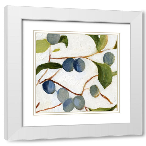 Olives on the Branch IV White Modern Wood Framed Art Print with Double Matting by Caroline, Emma