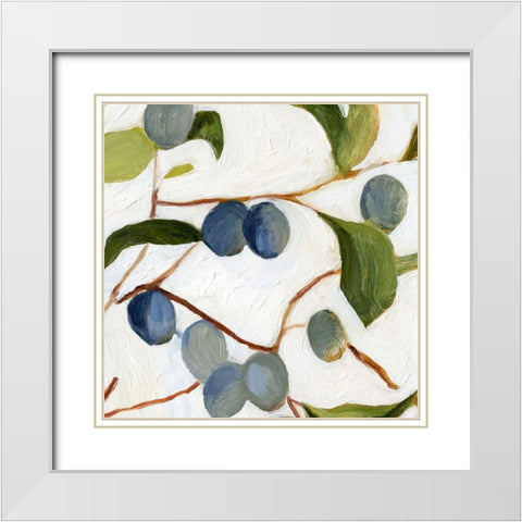 Olives on the Branch IV White Modern Wood Framed Art Print with Double Matting by Caroline, Emma