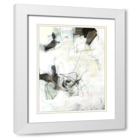 Marble Ploy IV White Modern Wood Framed Art Print with Double Matting by Vess, June Erica