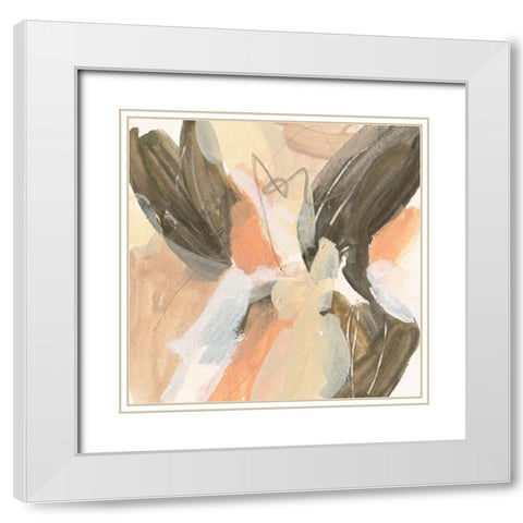 Dawn Swirl II White Modern Wood Framed Art Print with Double Matting by Wang, Melissa