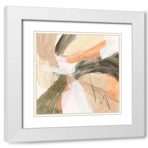 Dawn Swirl IV White Modern Wood Framed Art Print with Double Matting by Wang, Melissa