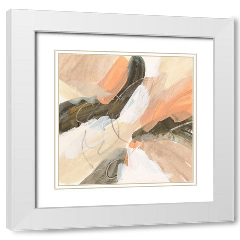 Dawn Swirl VI White Modern Wood Framed Art Print with Double Matting by Wang, Melissa