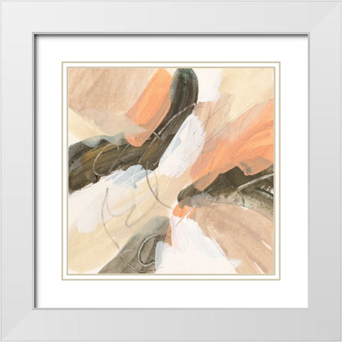 Dawn Swirl VI White Modern Wood Framed Art Print with Double Matting by Wang, Melissa