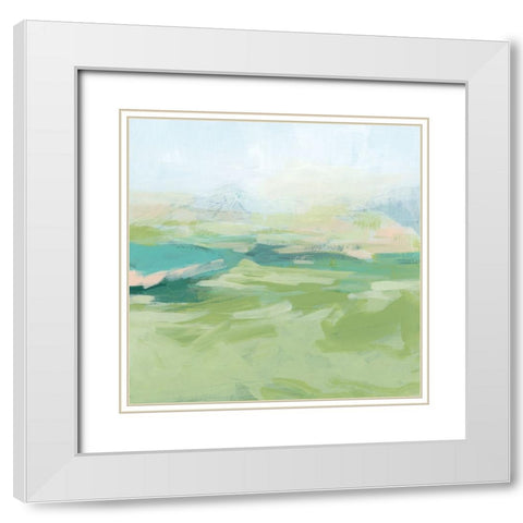 Field Fresco I White Modern Wood Framed Art Print with Double Matting by Vess, June Erica