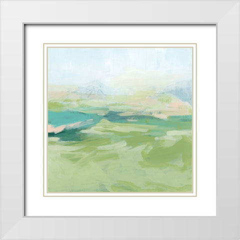 Field Fresco I White Modern Wood Framed Art Print with Double Matting by Vess, June Erica