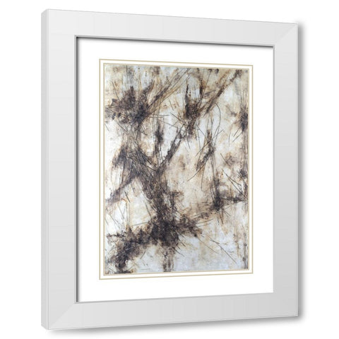 Etched stone I White Modern Wood Framed Art Print with Double Matting by Willett, Michael