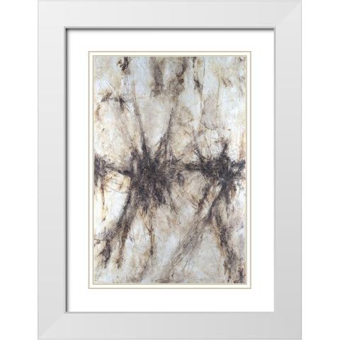 Etched stone II White Modern Wood Framed Art Print with Double Matting by Willett, Michael