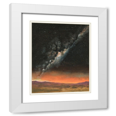 Milky Way Exposure II White Modern Wood Framed Art Print with Double Matting by Willett, Michael