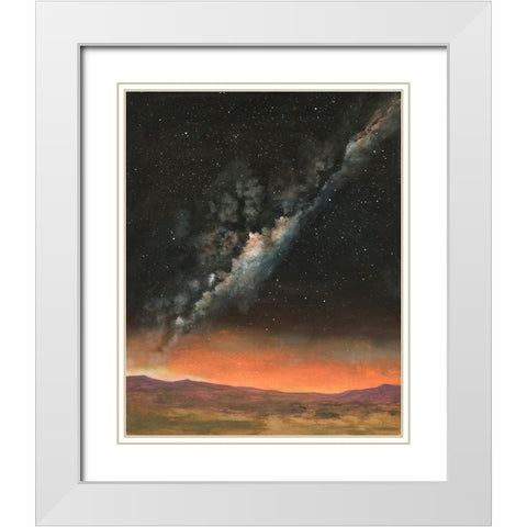 Milky Way Exposure II White Modern Wood Framed Art Print with Double Matting by Willett, Michael