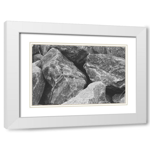 Found Textures VII White Modern Wood Framed Art Print with Double Matting by Johnson, Jason