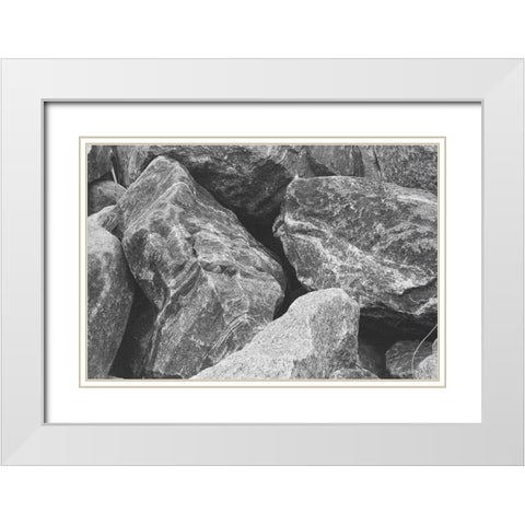 Found Textures VII White Modern Wood Framed Art Print with Double Matting by Johnson, Jason