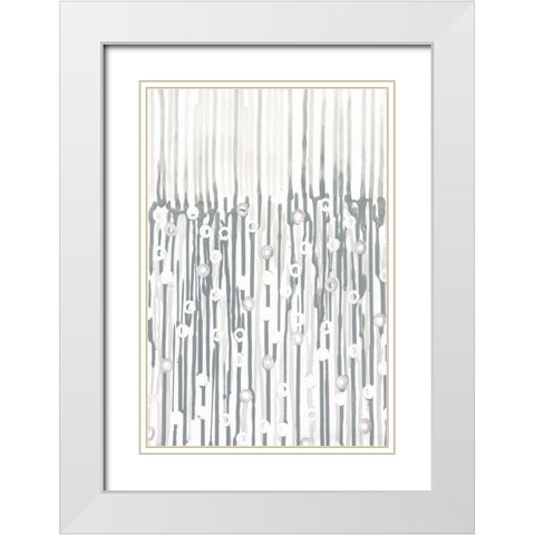 Printed Silver Rain I White Modern Wood Framed Art Print with Double Matting by Lam, Vanna