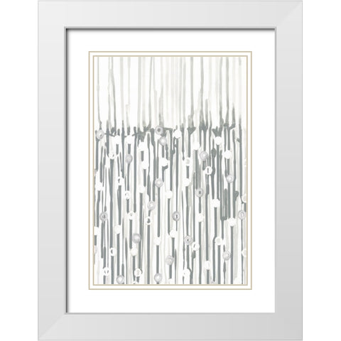 Silver Rain II White Modern Wood Framed Art Print with Double Matting by Lam, Vanna