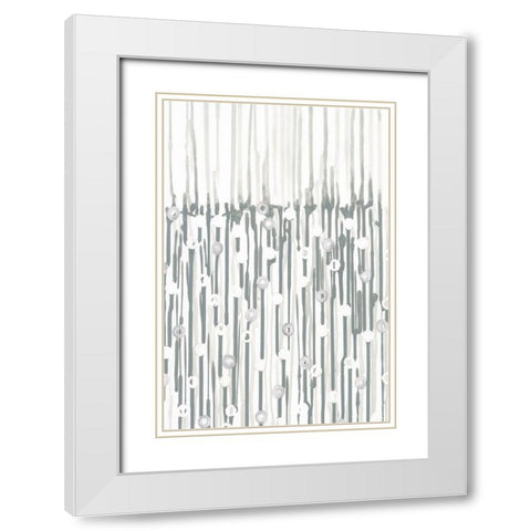 Printed Silver Rain II White Modern Wood Framed Art Print with Double Matting by Lam, Vanna