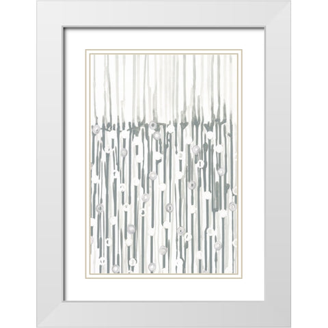 Printed Silver Rain II White Modern Wood Framed Art Print with Double Matting by Lam, Vanna