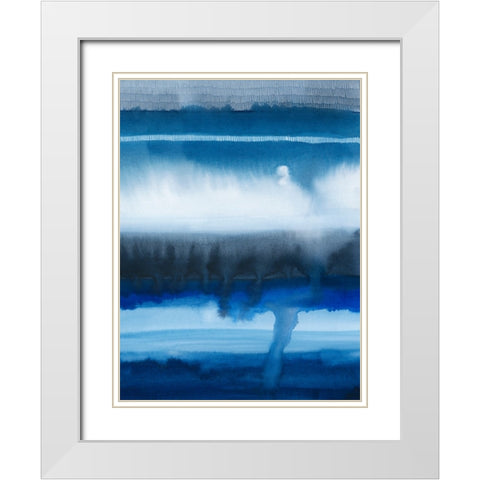 Deep Blue Shore I White Modern Wood Framed Art Print with Double Matting by Popp, Grace