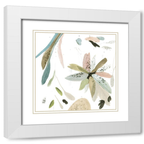 Minty Garden II White Modern Wood Framed Art Print with Double Matting by Wang, Melissa