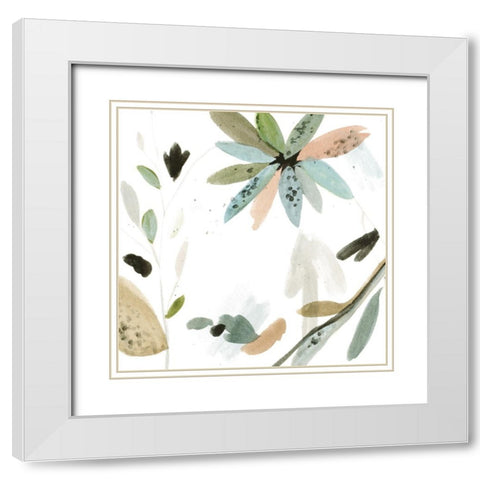 Minty Garden III White Modern Wood Framed Art Print with Double Matting by Wang, Melissa