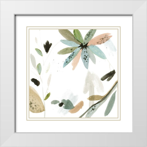 Minty Garden III White Modern Wood Framed Art Print with Double Matting by Wang, Melissa