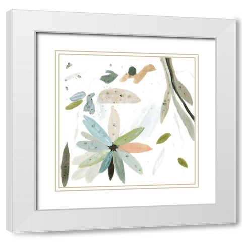 Minty Garden IV White Modern Wood Framed Art Print with Double Matting by Wang, Melissa