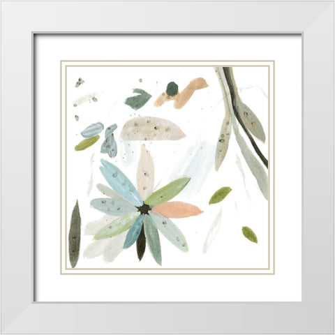 Minty Garden IV White Modern Wood Framed Art Print with Double Matting by Wang, Melissa