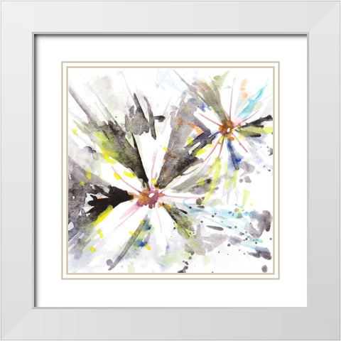 Glorious Flowers I White Modern Wood Framed Art Print with Double Matting by Wang, Melissa