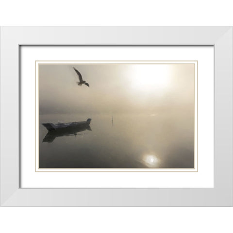 Sunset Scene White Modern Wood Framed Art Print with Double Matting by Curinga, Kim
