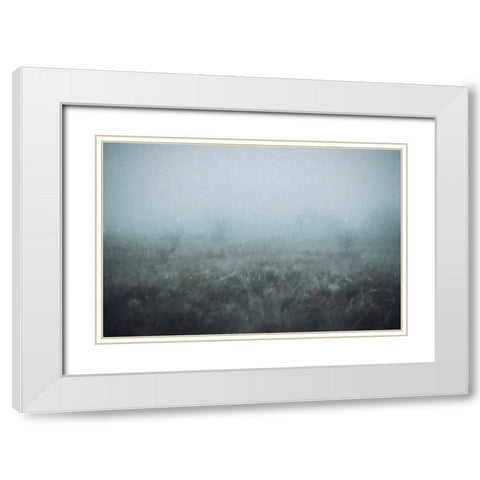 Blue Mist White Modern Wood Framed Art Print with Double Matting by Curinga, Kim
