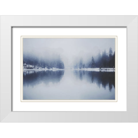 Blue Dawn White Modern Wood Framed Art Print with Double Matting by Curinga, Kim