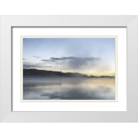 Sunrise Lake White Modern Wood Framed Art Print with Double Matting by Curinga, Kim