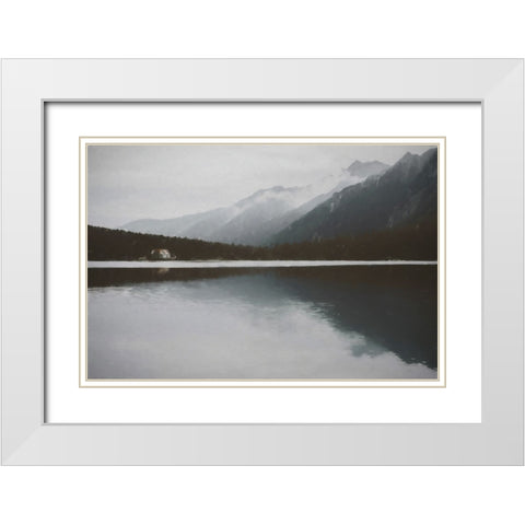 Lake Vista White Modern Wood Framed Art Print with Double Matting by Curinga, Kim