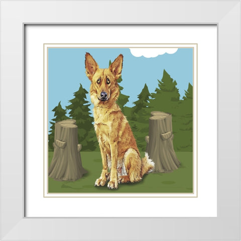 Gold Sheppard White Modern Wood Framed Art Print with Double Matting by Curinga, Kim