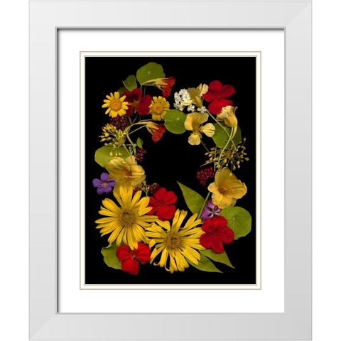 Flower Drama IX White Modern Wood Framed Art Print with Double Matting by Stalus, Judy