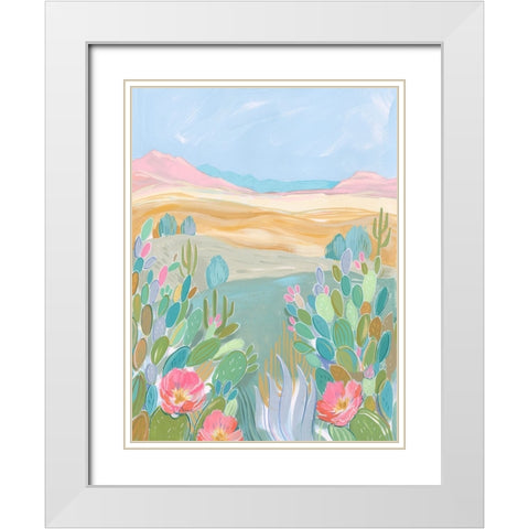 Pastel Desert I White Modern Wood Framed Art Print with Double Matting by Marr, Laura