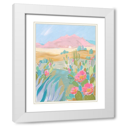 Pastel Desert II White Modern Wood Framed Art Print with Double Matting by Marr, Laura