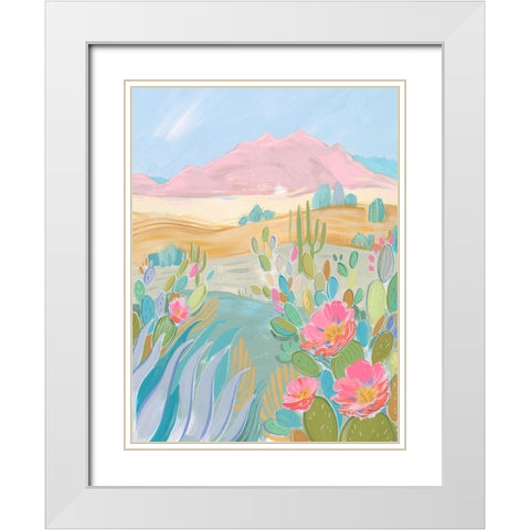 Pastel Desert II White Modern Wood Framed Art Print with Double Matting by Marr, Laura