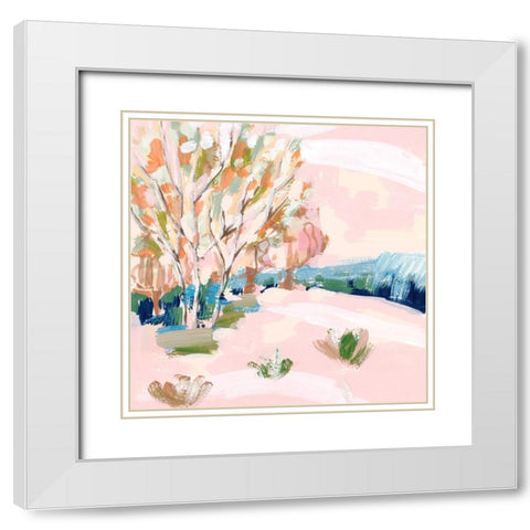 Cherry Spring I White Modern Wood Framed Art Print with Double Matting by Wang, Melissa