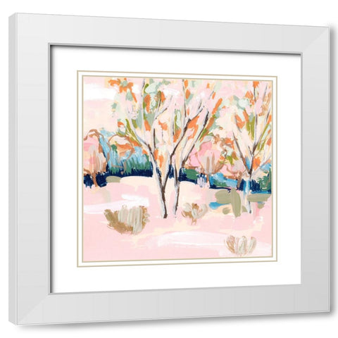 Cherry Spring II White Modern Wood Framed Art Print with Double Matting by Wang, Melissa