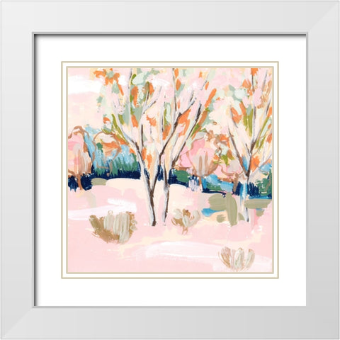 Cherry Spring II White Modern Wood Framed Art Print with Double Matting by Wang, Melissa