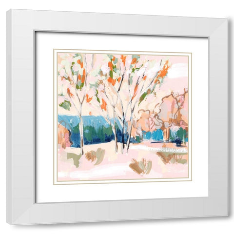 Cherry Spring III White Modern Wood Framed Art Print with Double Matting by Wang, Melissa