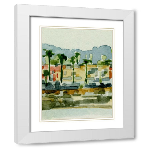 Beach Town I White Modern Wood Framed Art Print with Double Matting by Caroline, Emma