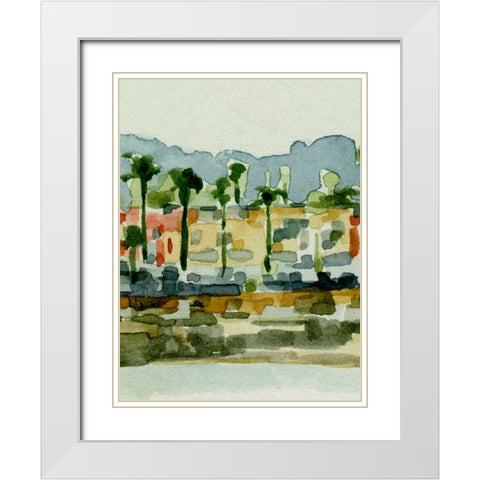 Beach Town I White Modern Wood Framed Art Print with Double Matting by Caroline, Emma