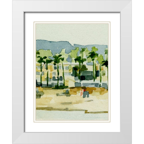 Beach Town II White Modern Wood Framed Art Print with Double Matting by Caroline, Emma