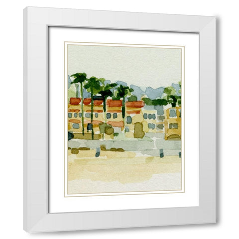 Beach Town IV White Modern Wood Framed Art Print with Double Matting by Caroline, Emma