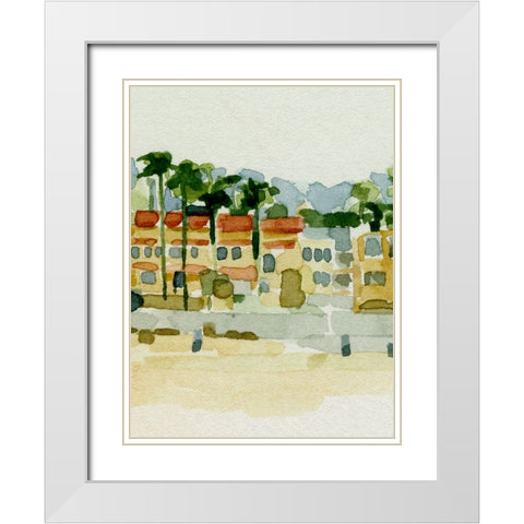 Beach Town IV White Modern Wood Framed Art Print with Double Matting by Caroline, Emma